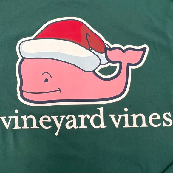 VINEYARD VINES SANTA WHALE POCKET TEE, SIZE MEDIUM - Picture 6 of 6
